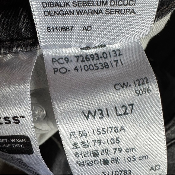 Levi’s jeans premium ribcage straight ankle high rise black button fly 31 - Picture 11 of 15